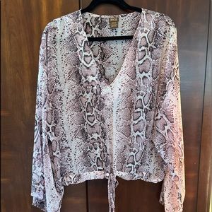 Inca Pink Snake Print Top- New without Tags
